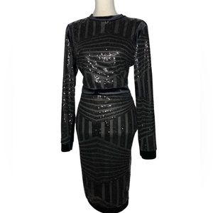 Elegant Black Sequin Dress